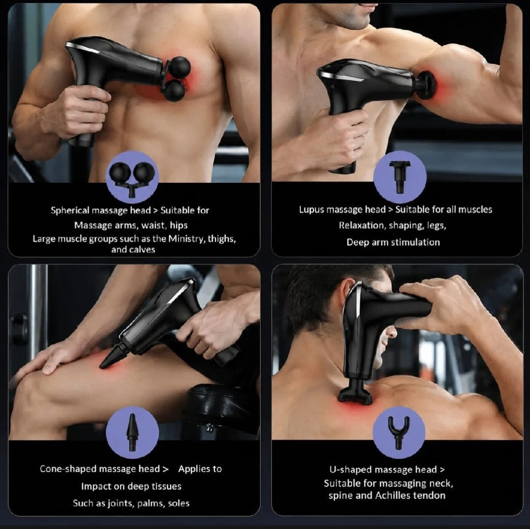 Deep Tissue Massage Gun | Percussion Muscle Massager with 5 Massage Heads | Handheld Electric Body Massager for Muscle Relaxation