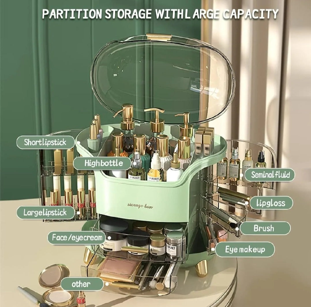 Large Makeup Organizer – Cosmetic & Skincare Storage Box with Drawers