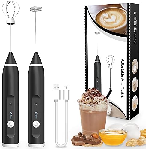 Rechargeable Milk Frother & Coffee Beater | 2-in-1 Electric Handheld Whisk with 2 Mixing Heads | Portable Coffee, Milk & Beverage Mixer