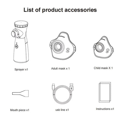 Portable Mesh Nebulizer | Rechargeable Handheld Nebulizer Machine | Compact Portable Vaporizer for Home & Travel
