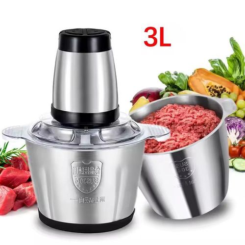 3L Electric Meat Chopper | Stainless Steel 4-Blade Food Processor | Powerful Electric Meat Grinder & Vegetable Chopper for Kitchen