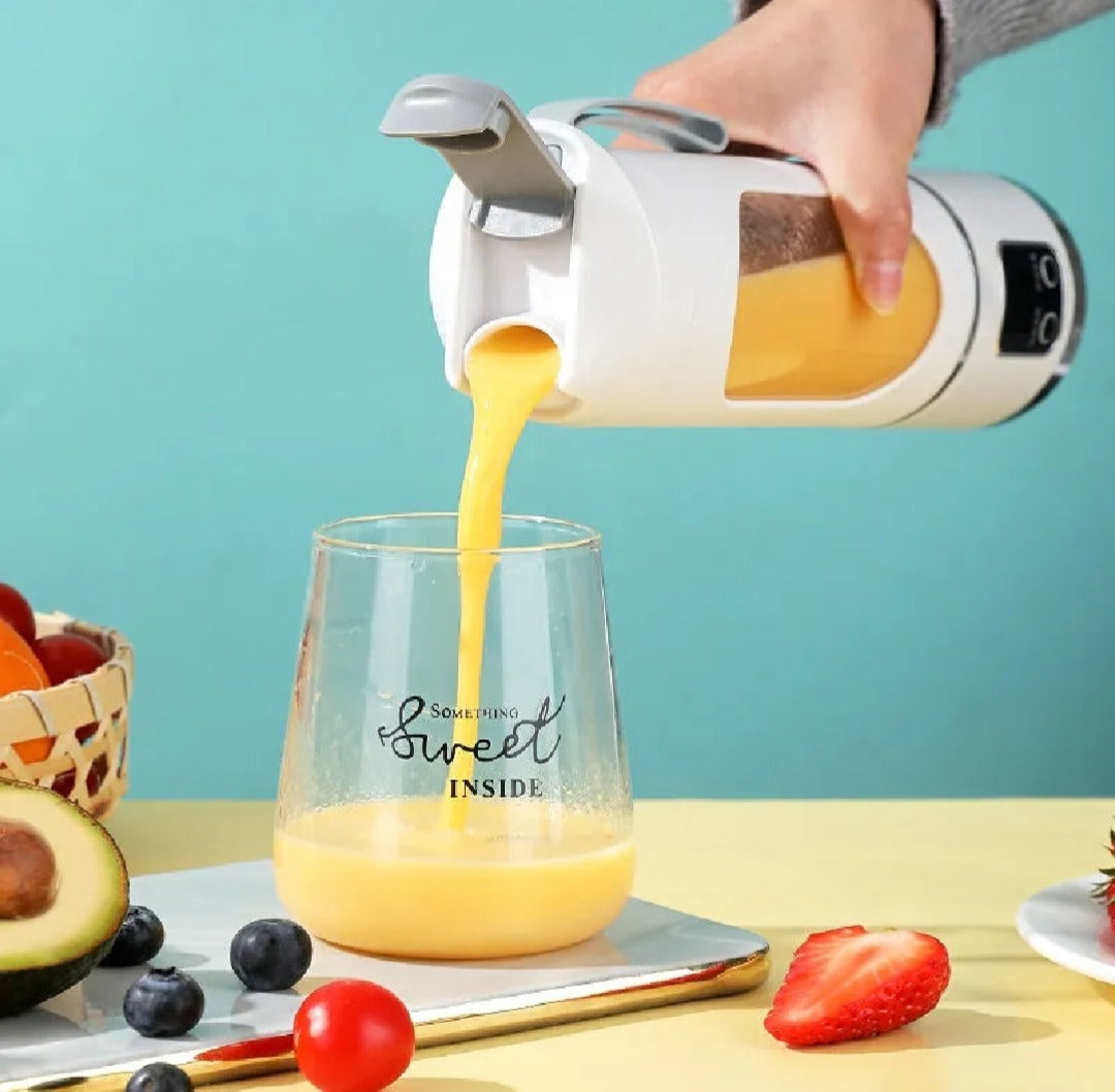450ML Portable Electric Juicer Blender | 6-Blade USB Rechargeable Mini Smoothie Maker | Personal Blender for Travel & Gym