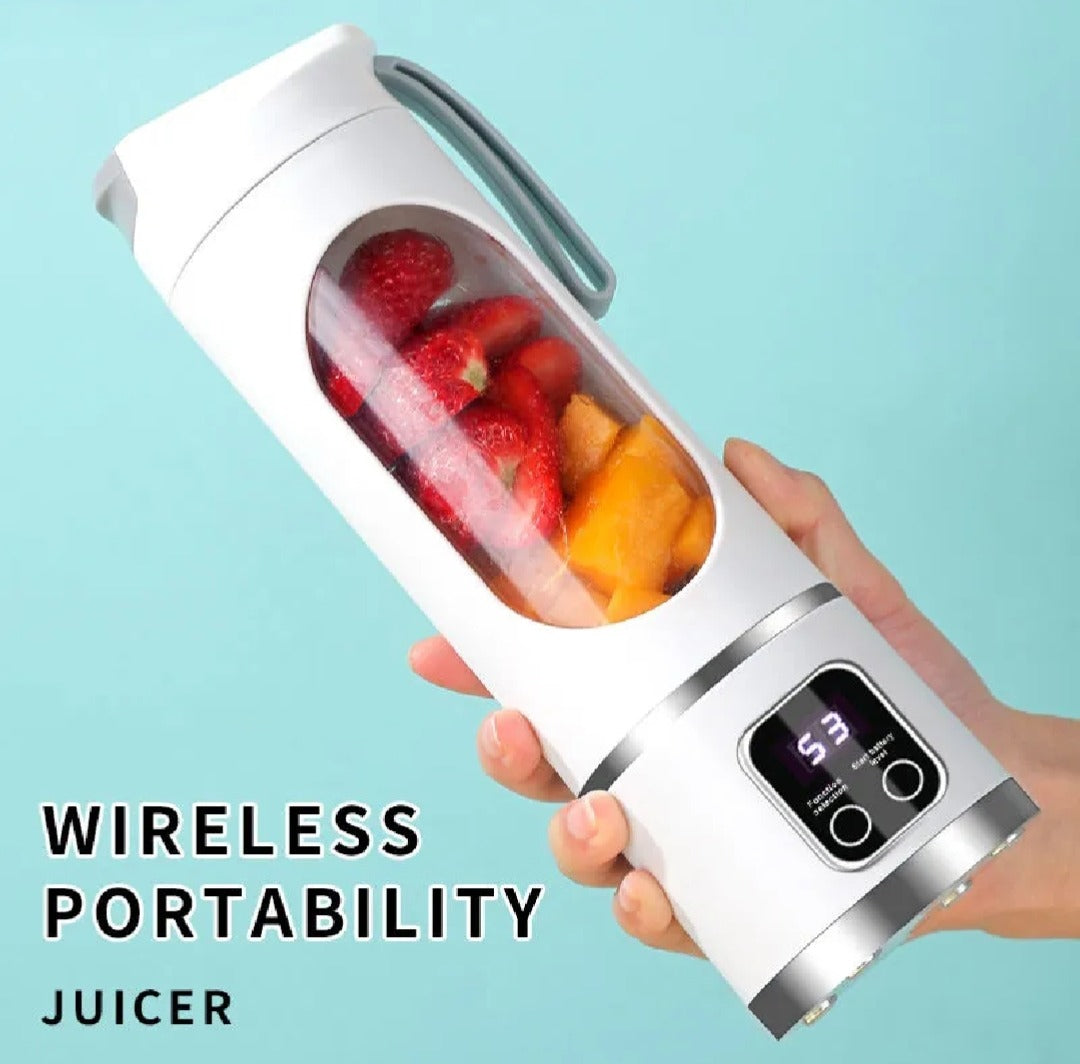 450ML Portable Electric Juicer Blender | 6-Blade USB Rechargeable Mini Smoothie Maker | Personal Blender for Travel & Gym