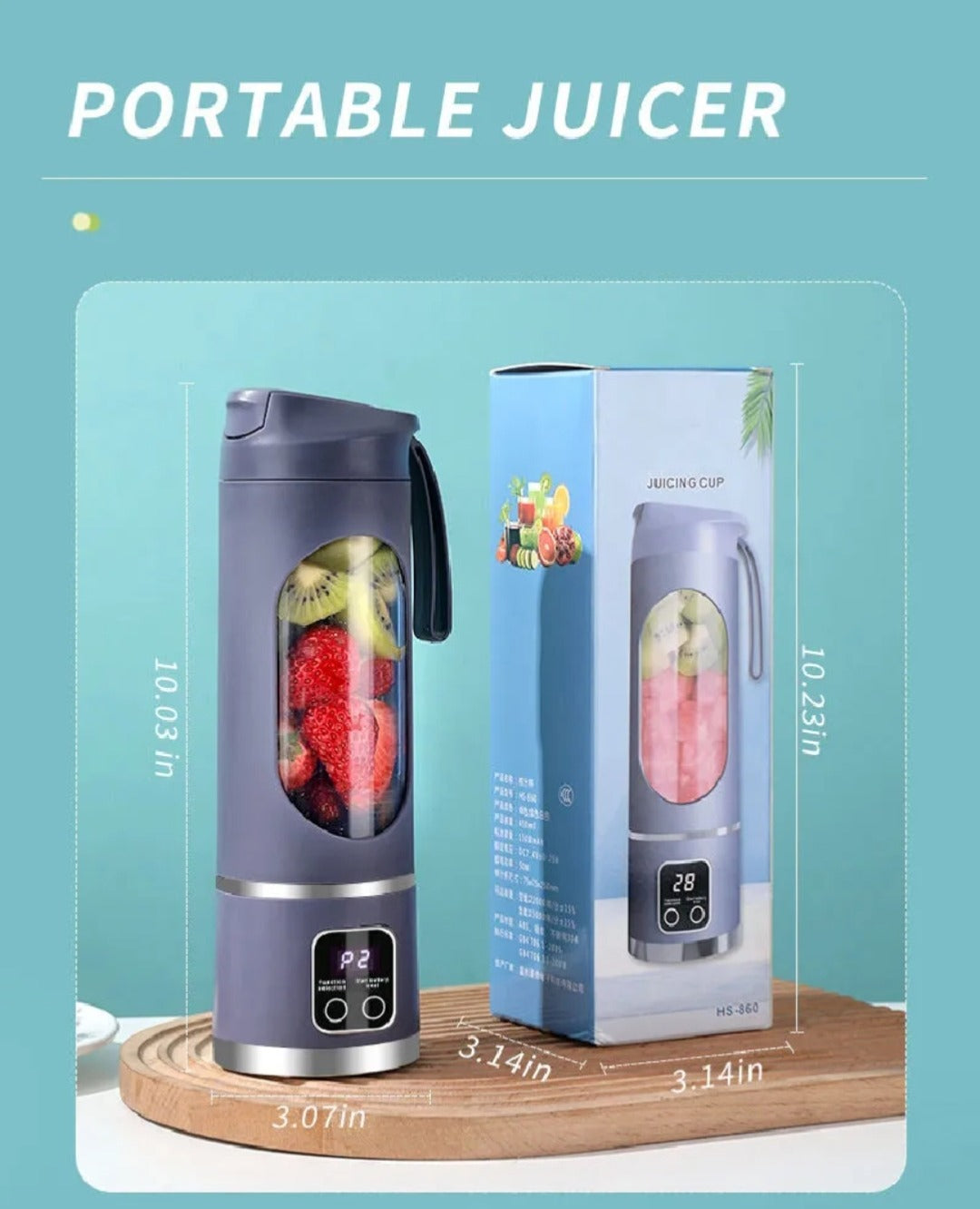 450ML Portable Electric Juicer Blender | 6-Blade USB Rechargeable Mini Smoothie Maker | Personal Blender for Travel & Gym