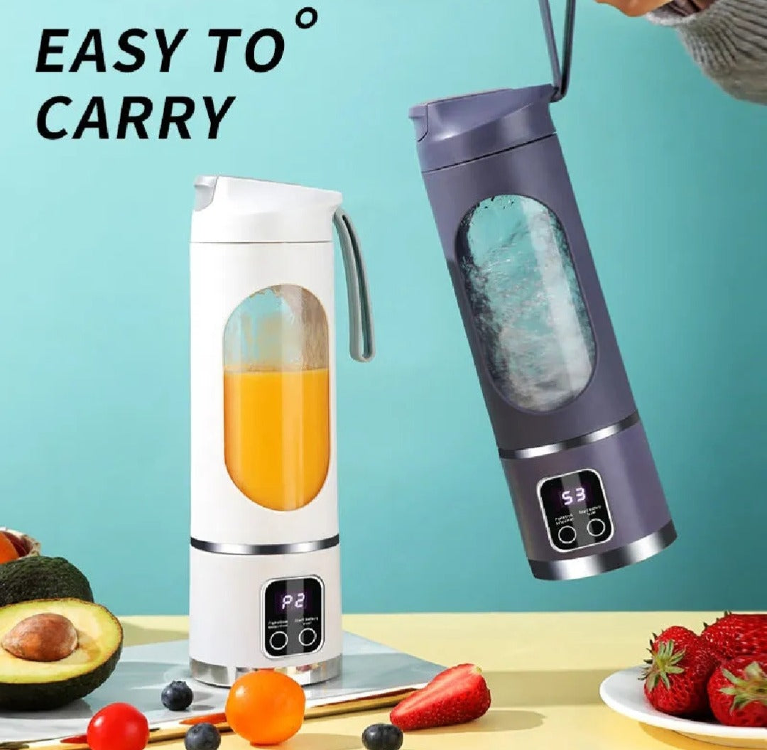 450ML Portable Electric Juicer Blender | 6-Blade USB Rechargeable Mini Smoothie Maker | Personal Blender for Travel & Gym