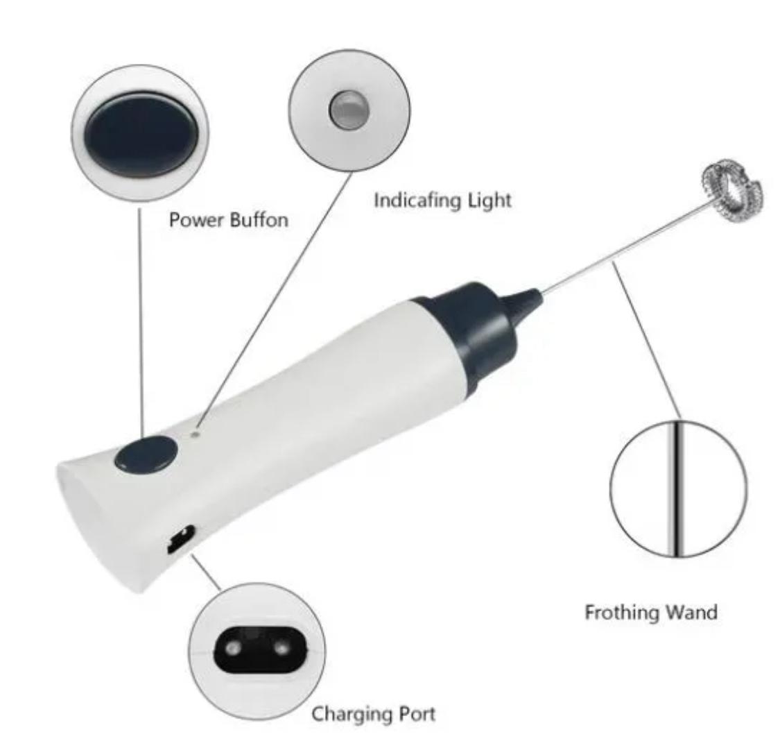 Rechargeable Electric Milk Frother & Coffee Beater | Handheld Egg Whisk & Foamer | Portable Kitchen Mixer for Coffee, Milk & Beverages