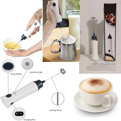 Rechargeable Electric Milk Frother & Coffee Beater | Handheld Egg Whisk & Foamer | Portable Kitchen Mixer for Coffee, Milk & Beverages