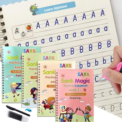 Sank Magic Practice Copybook for Kids | Reusable Handwriting & Alphabet Writing Book with Pen | Preschool Learning & Drawing Workbook
