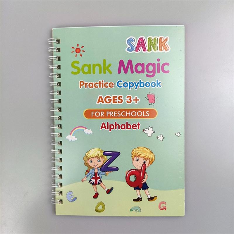 Sank Magic Practice Copybook for Kids | Reusable Handwriting & Alphabet Writing Book with Pen | Preschool Learning & Drawing Workbook