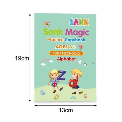 Sank Magic Practice Copybook for Kids | Reusable Handwriting & Alphabet Writing Book with Pen | Preschool Learning & Drawing Workbook