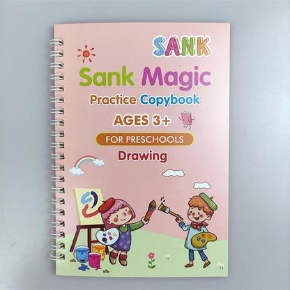 Sank Magic Practice Copybook for Kids | Reusable Handwriting & Alphabet Writing Book with Pen | Preschool Learning & Drawing Workbook
