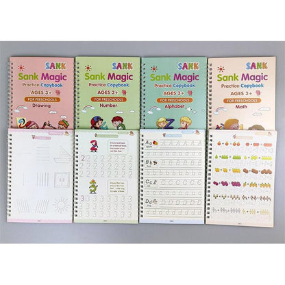 Sank Magic Practice Copybook for Kids | Reusable Handwriting & Alphabet Writing Book with Pen | Preschool Learning & Drawing Workbook