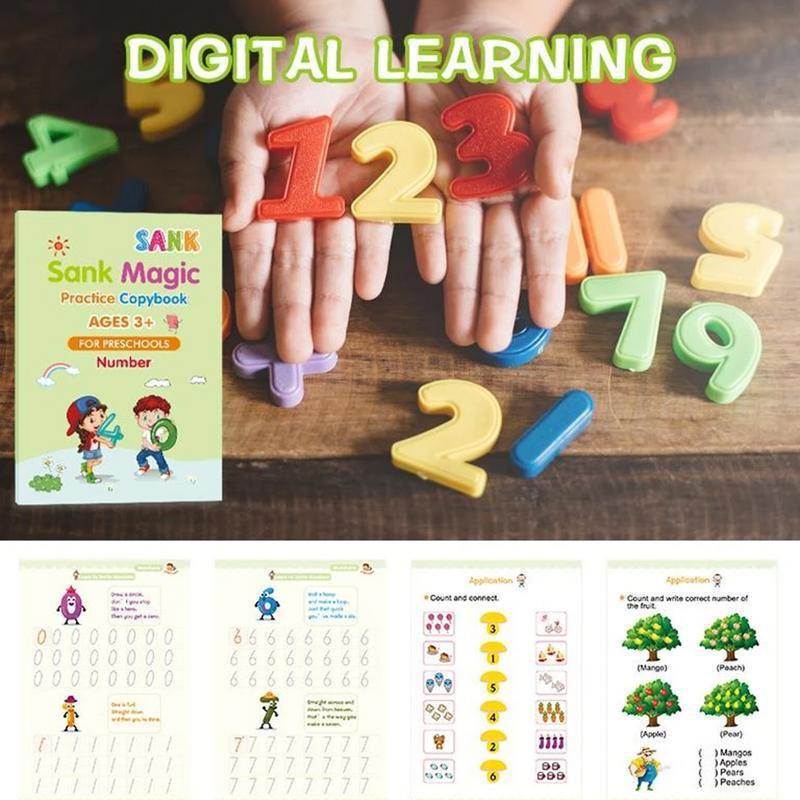 Sank Magic Practice Copybook for Kids | Reusable Handwriting & Alphabet Writing Book with Pen | Preschool Learning & Drawing Workbook