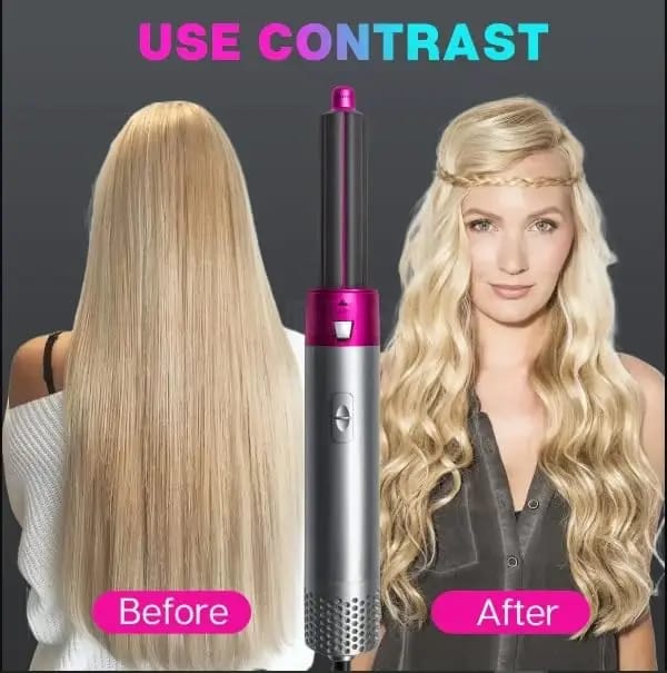 Multi-Function Hot Air Hair Styler Brush Set – Hair Dryer, Curler & Volumizing Styler