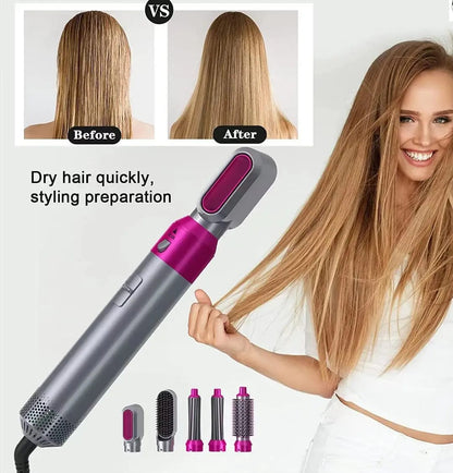 Multi-Function Hot Air Hair Styler Brush Set – Hair Dryer, Curler & Volumizing Styler
