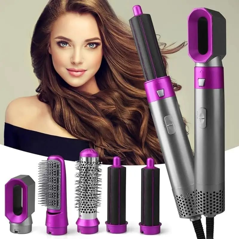 Multi-Function Hot Air Hair Styler Brush Set – Hair Dryer, Curler & Volumizing Styler